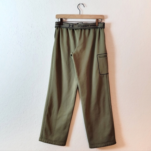 Under Armour Cold Gear Y2K Sage Green Logo Waistband Cargo Jogger Sweatpants Y L - Picture 4 of 12